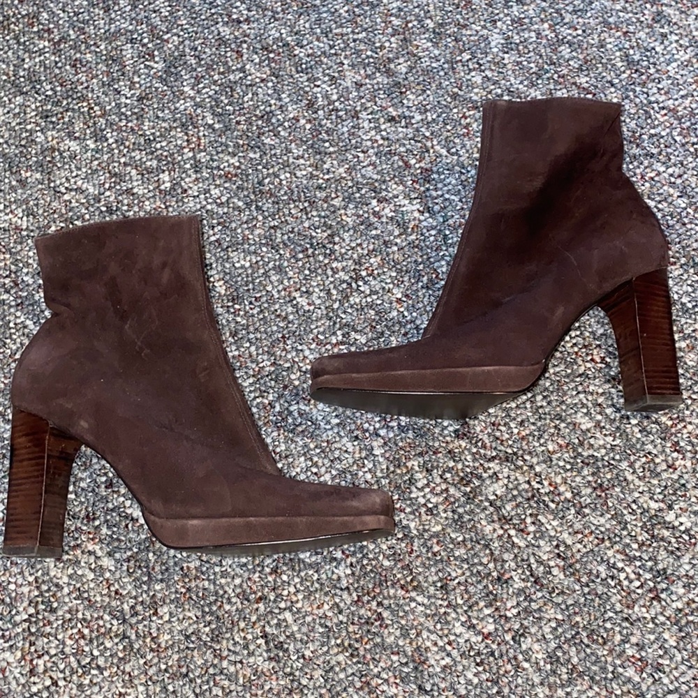 Tommy Hilfiger Brown Suede Booties